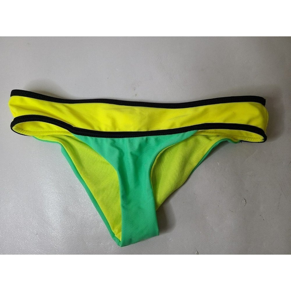 BCA by Rebecca Virtue Sea Foam Lemon Colorblock Bikini Bottom Size Small‎